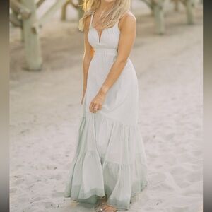 Sweep Me Away Sage Green Back Cutout
Sleeveless Maxi Dress Lulus